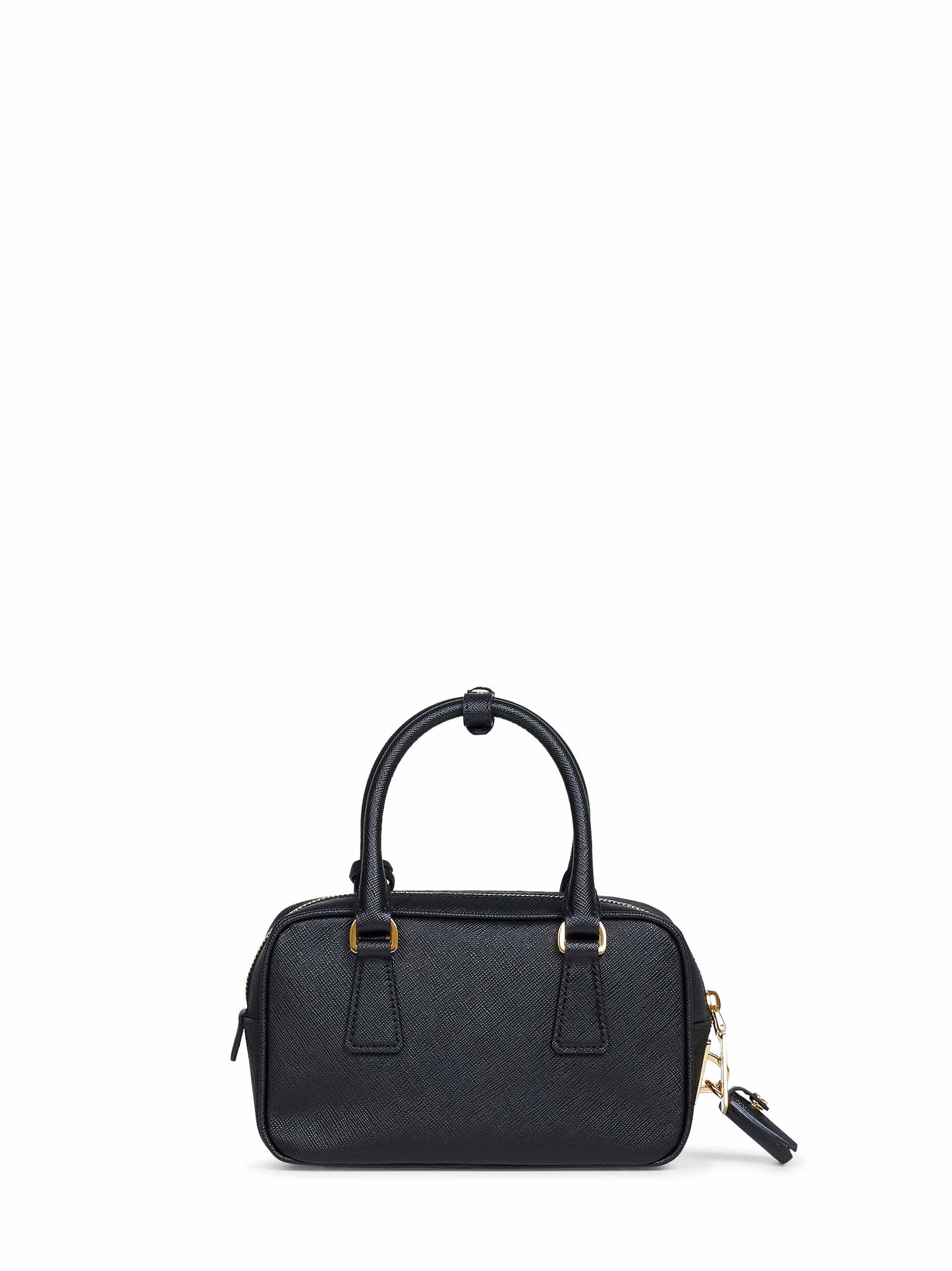 Borsa top-handle a bauletto con tracolla nera