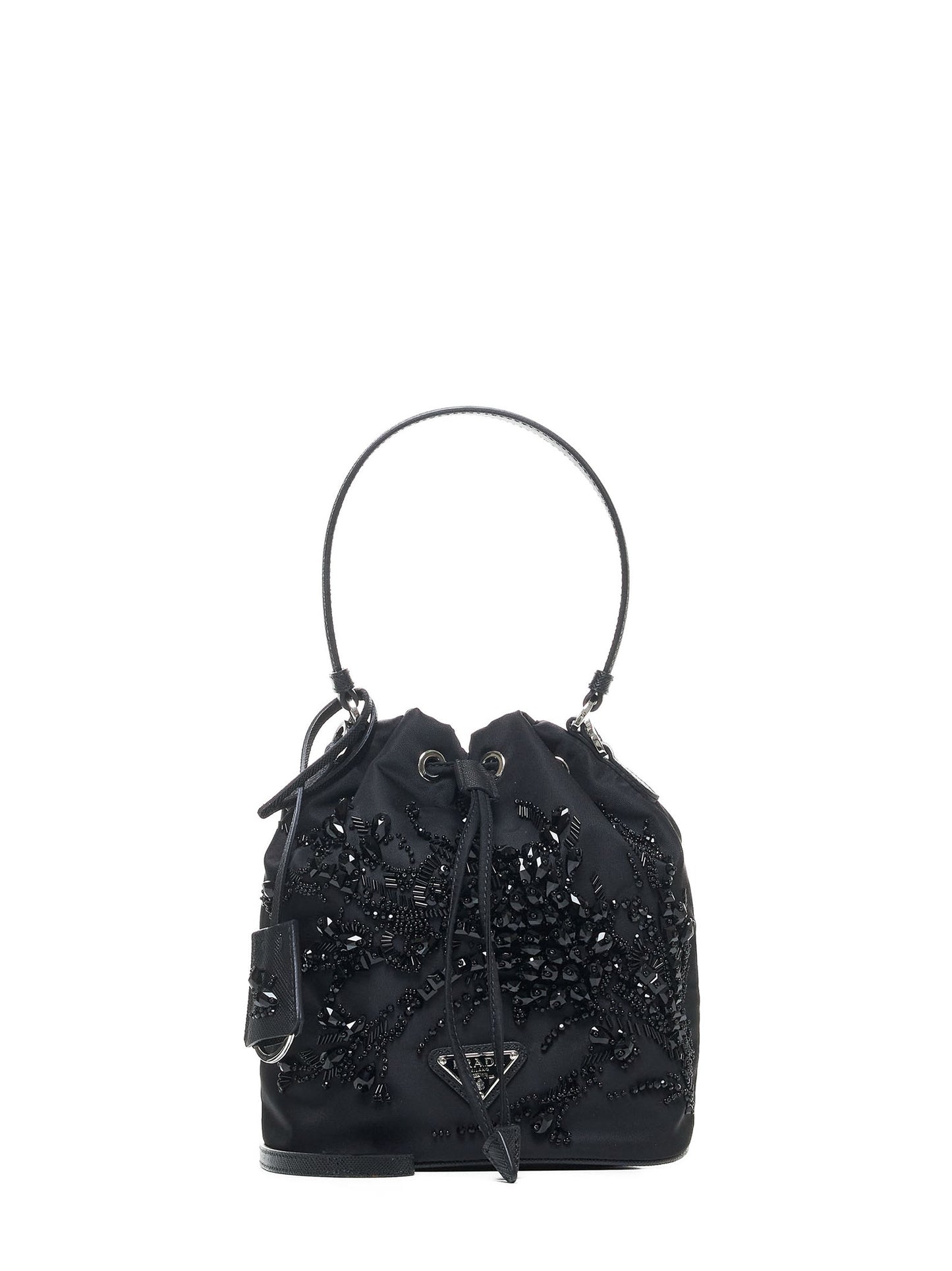 Crystals Re-nylon mini bucket bag