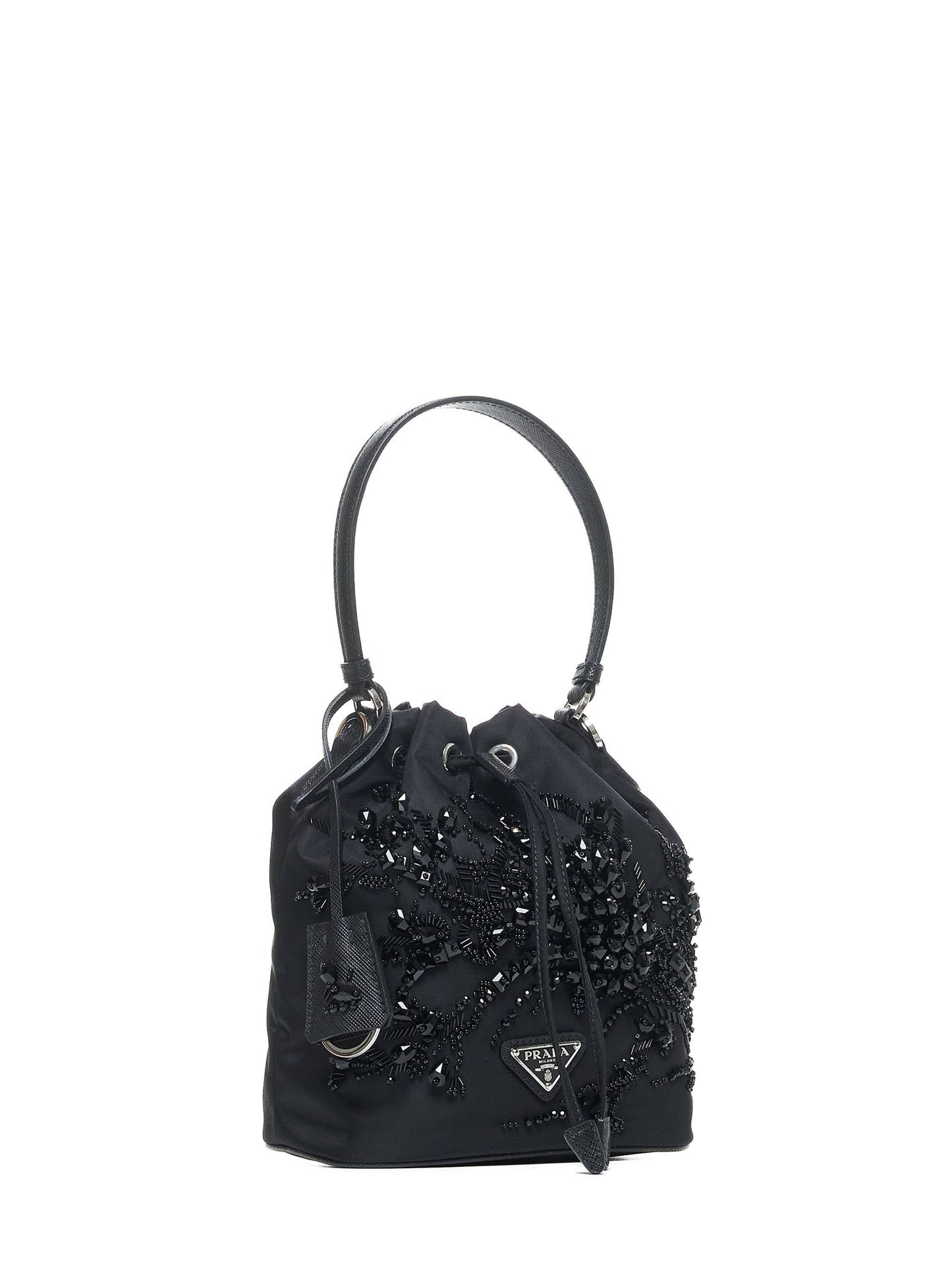 Crystals Re-nylon mini bucket bag