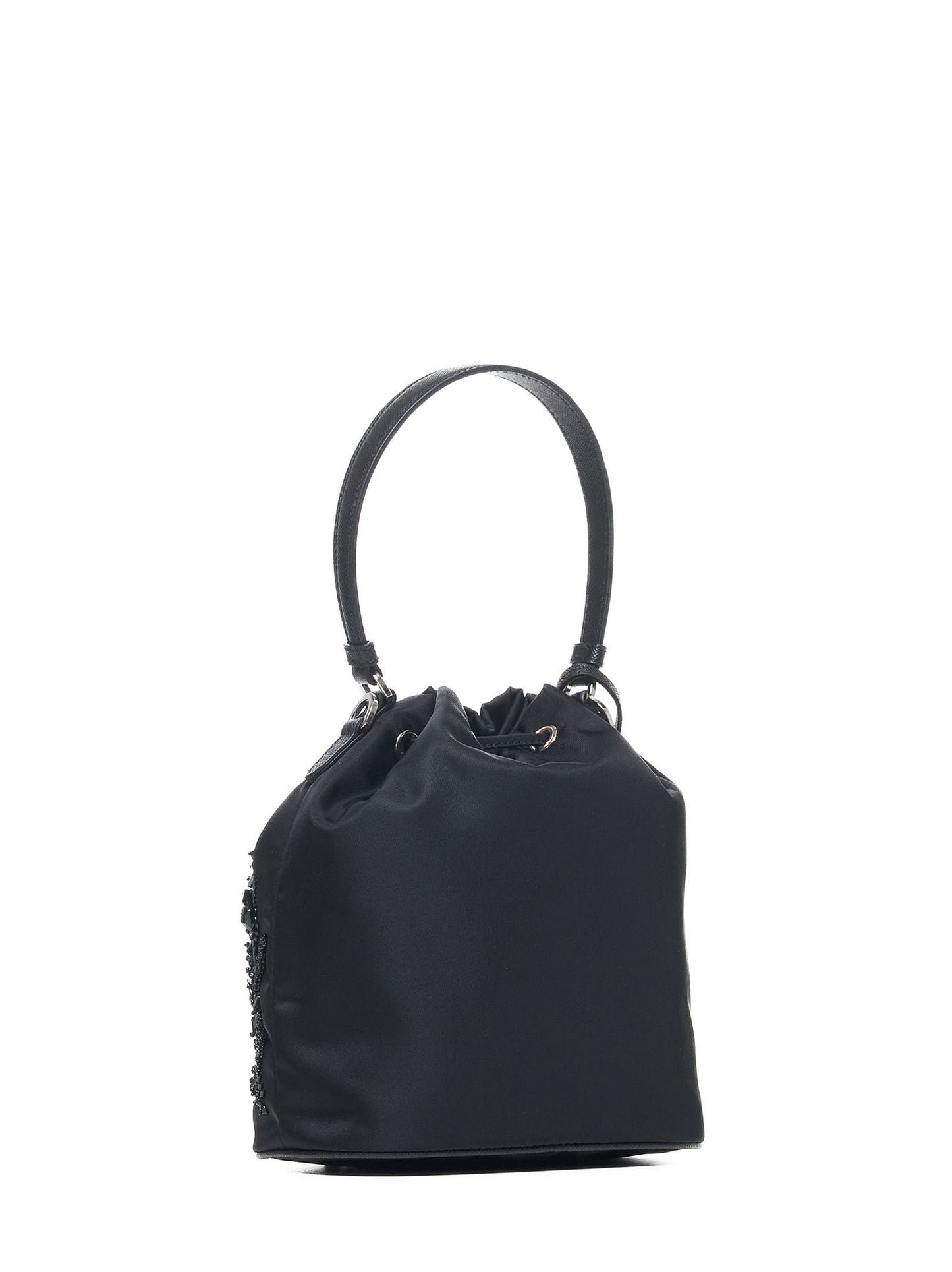 Crystals Re-nylon mini bucket bag