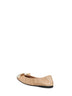 Sand leather ballet flats with bow