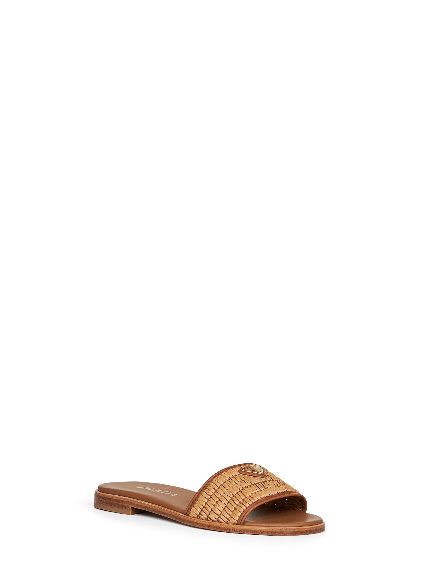 Sandali slider in pelle con dettagli crochet naturale