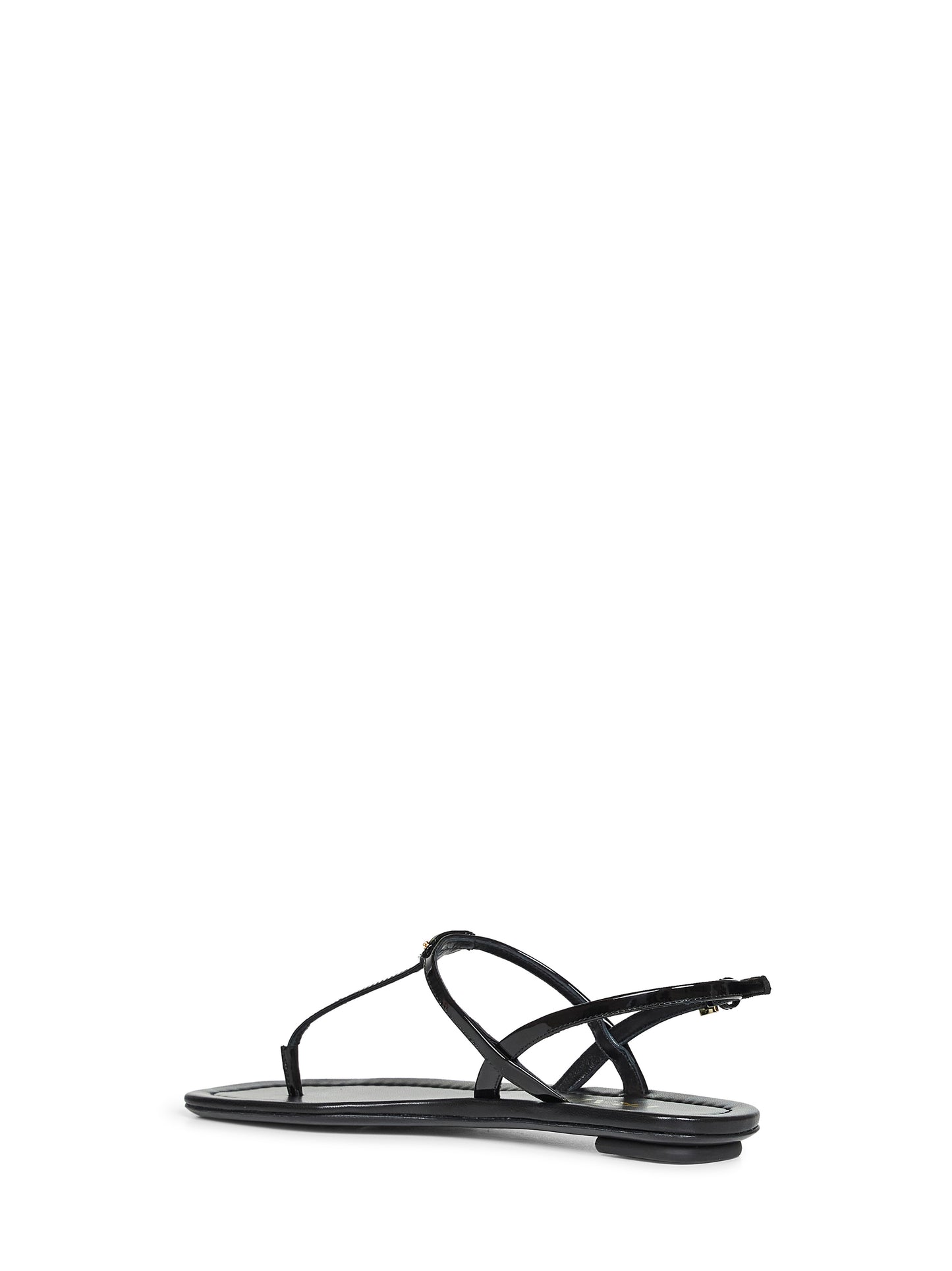 Sandali infradito in pelle verniciata nera