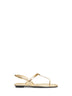 Sandali infradito in pelle metallizzata oro