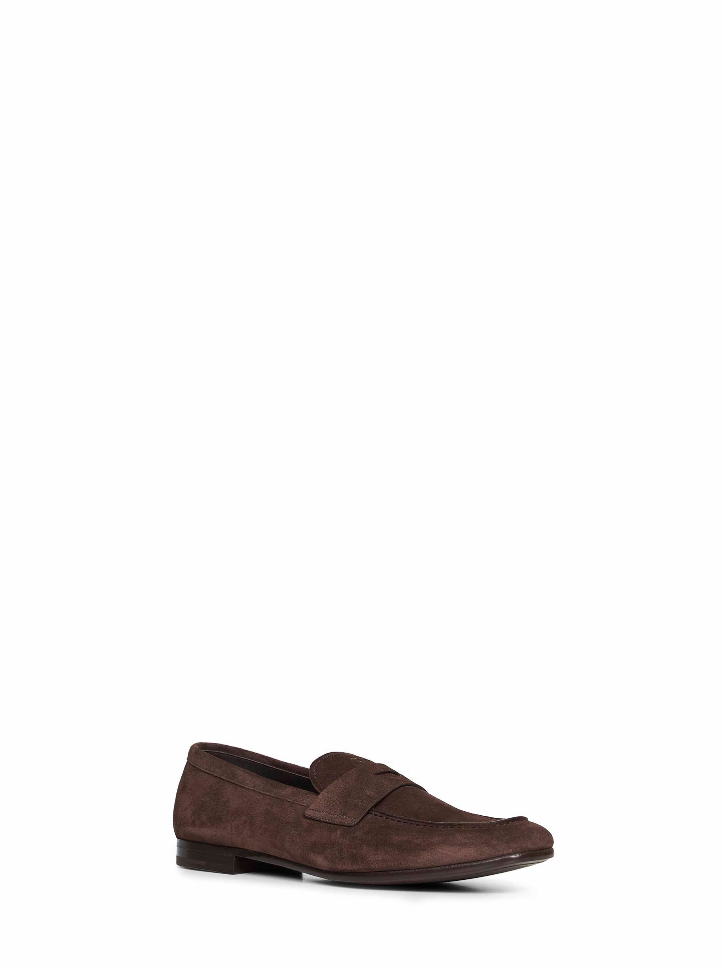 Dark brown suede loafers