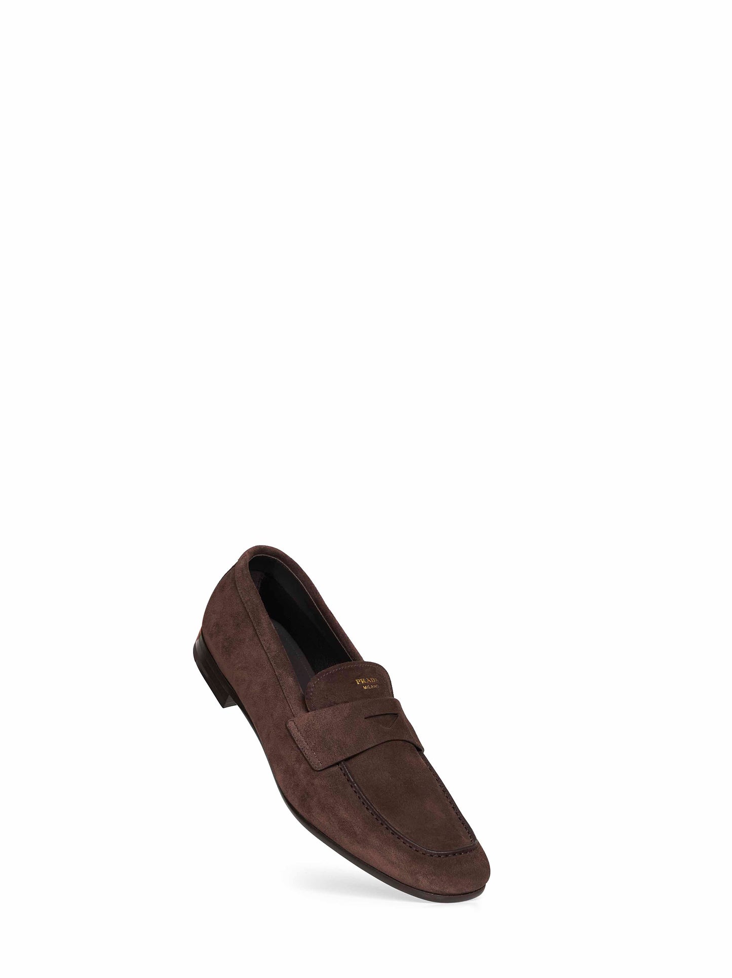Dark brown suede loafers