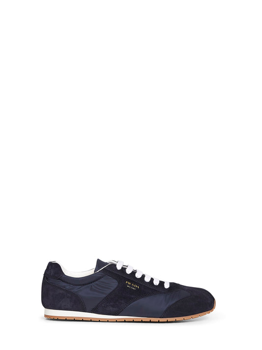 Blue Re-Nylon and suede sneakers
