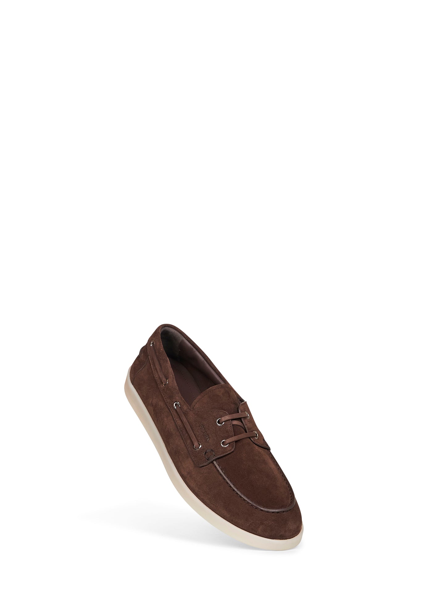 Dark brown suede boat shoes