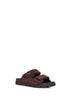 Sandali a fasce in pelle scamosciata moro