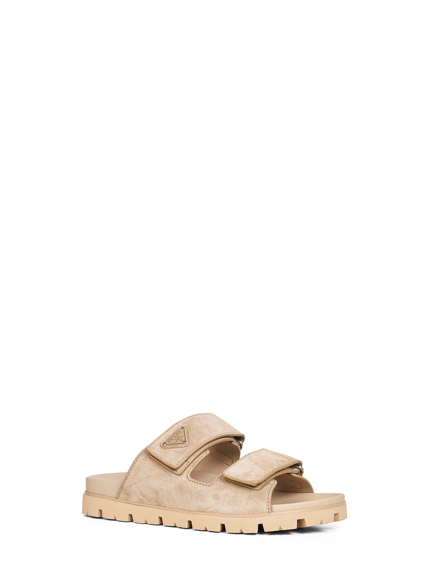 Sandali a fasce in pelle scamosciata deserto