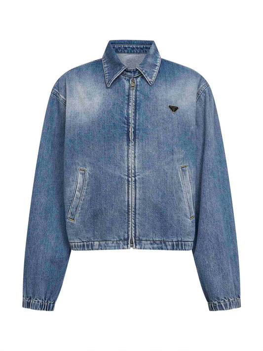 Light blue cotton denim blouson