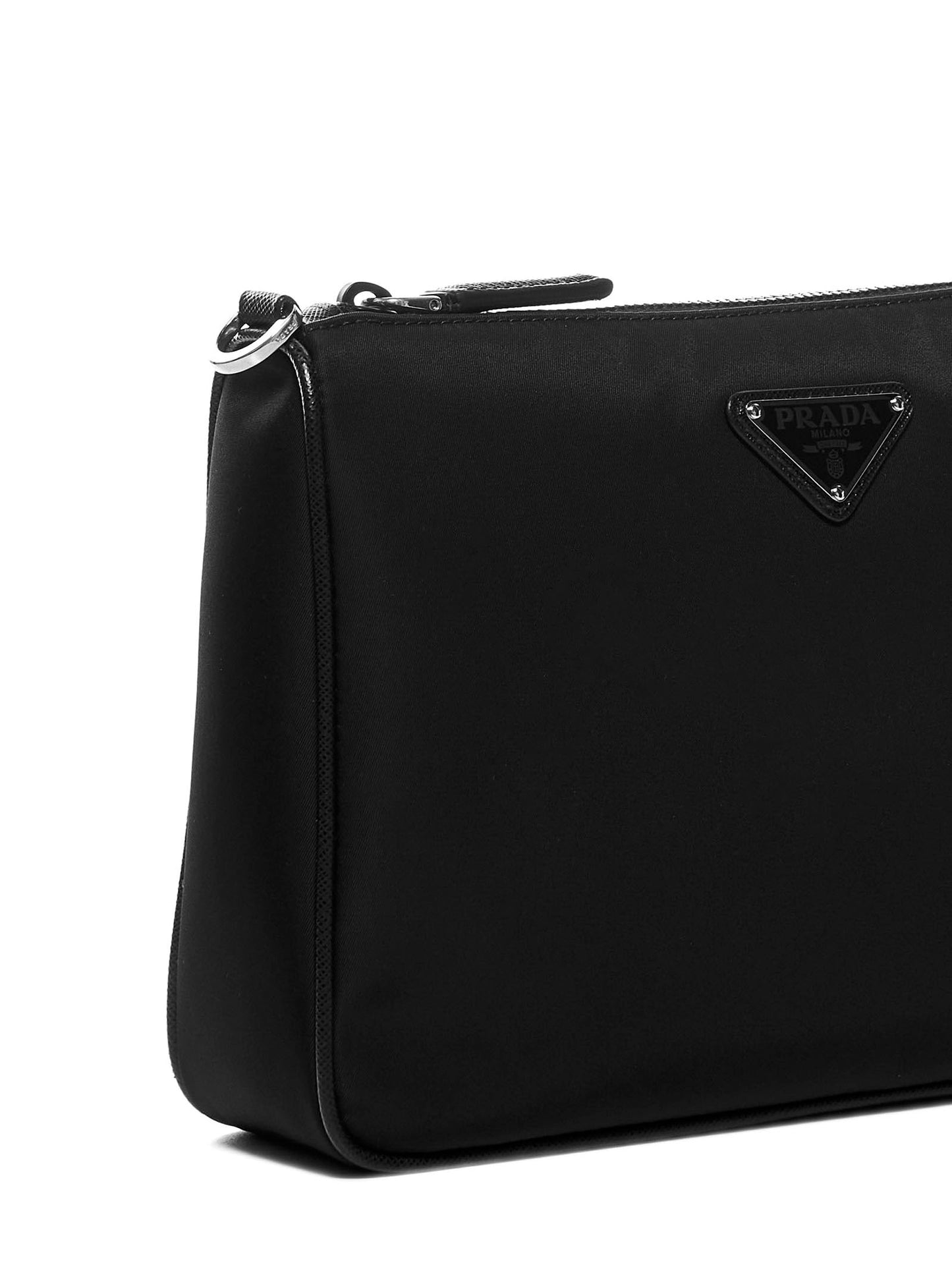 Shoulder bag in Re-Nylon and Saffiano leather