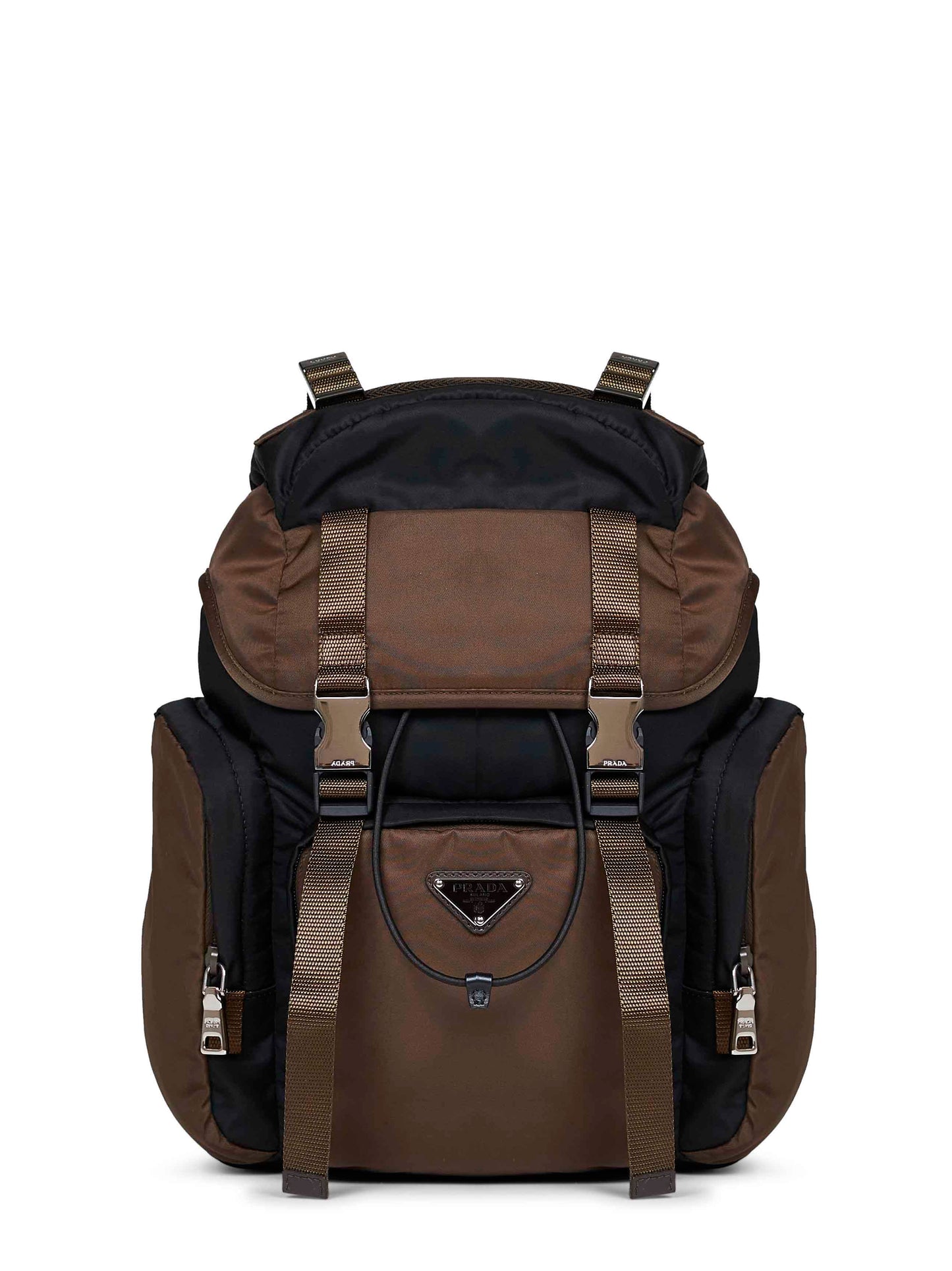 Zaino in Re-Nylon nero e bruciato<BR/>