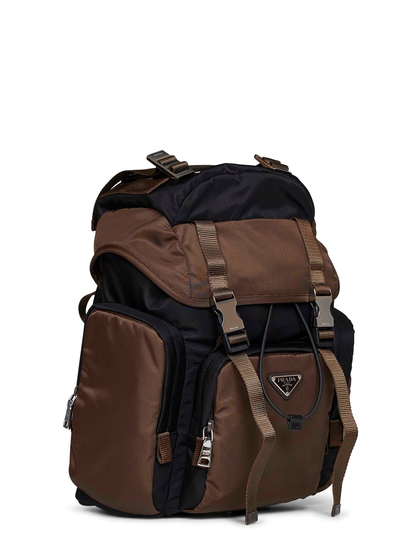 Zaino in Re-Nylon nero e bruciato<BR/>