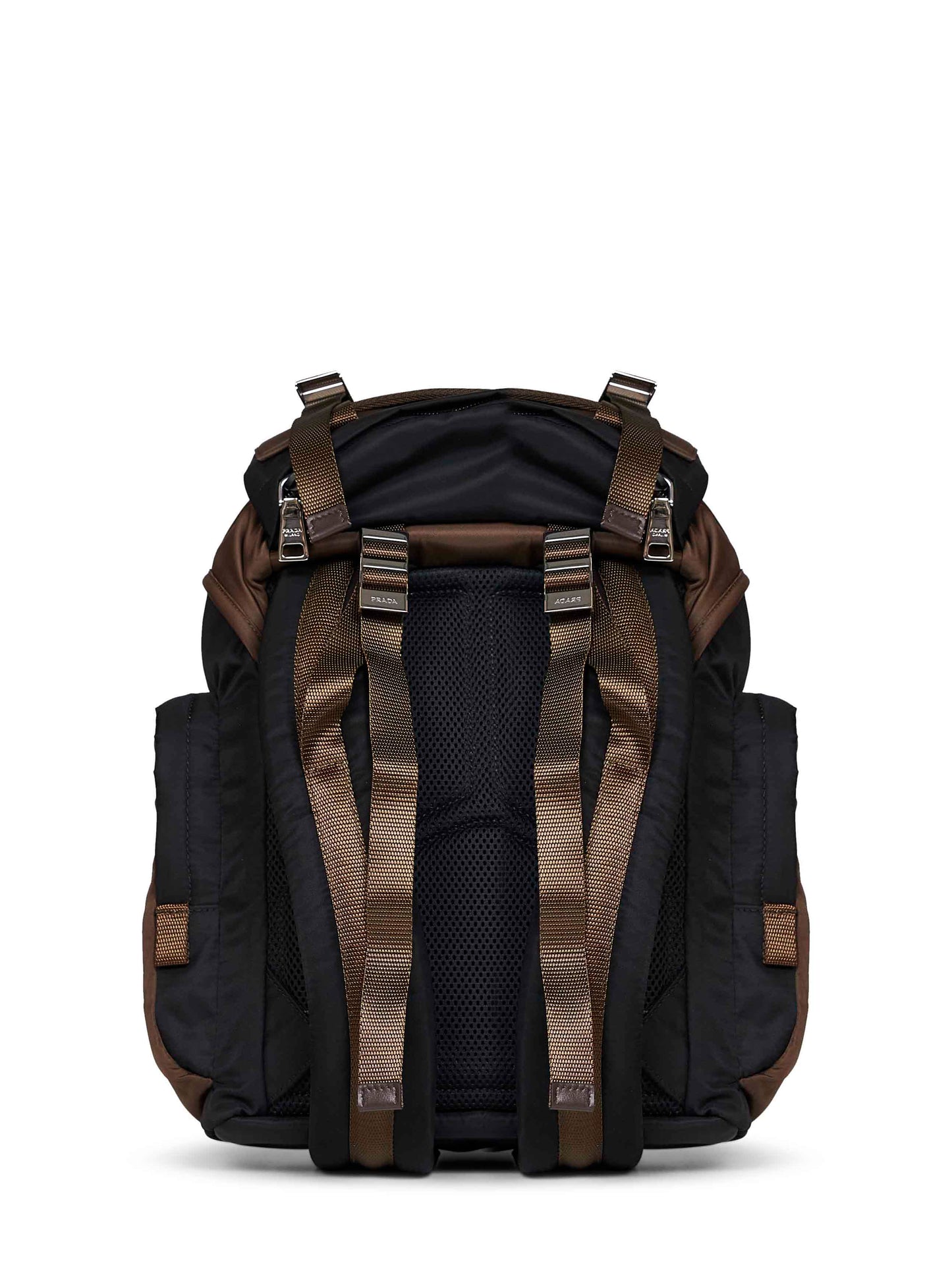 Zaino in Re-Nylon nero e bruciato<BR/>