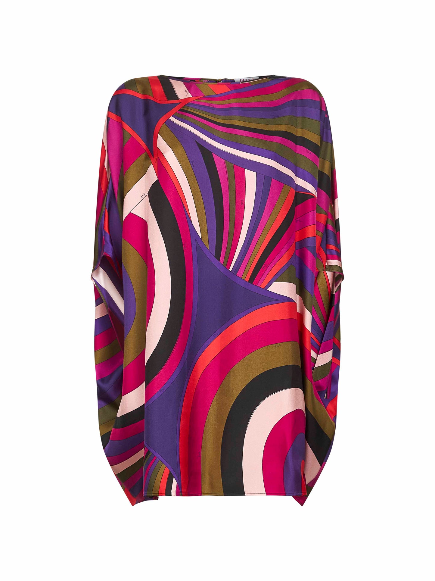 Iride print silk short caftan