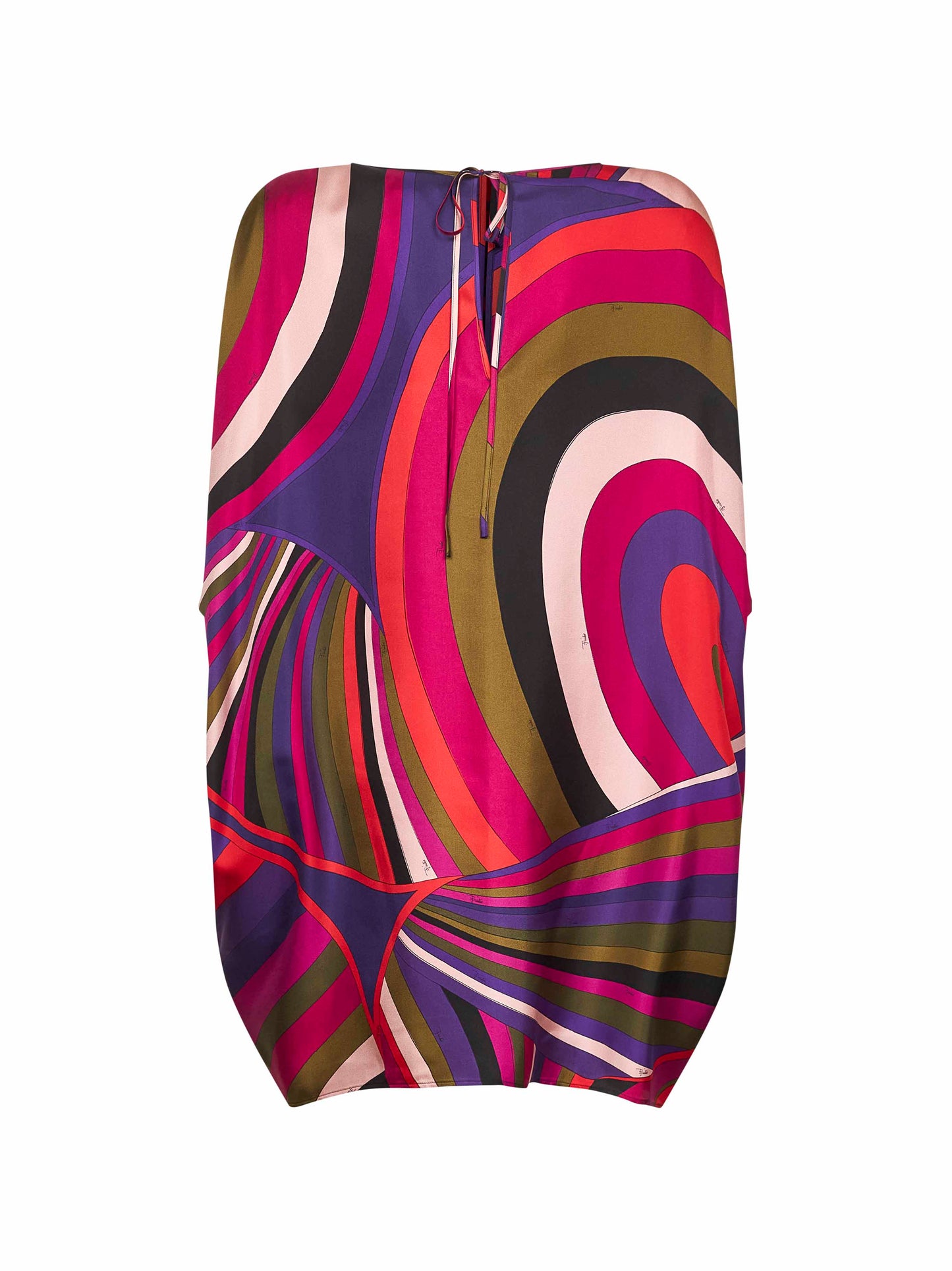 Iride print silk short caftan