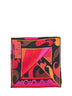 Foulard in twill di seta stampa Iride fucsia e arancione
