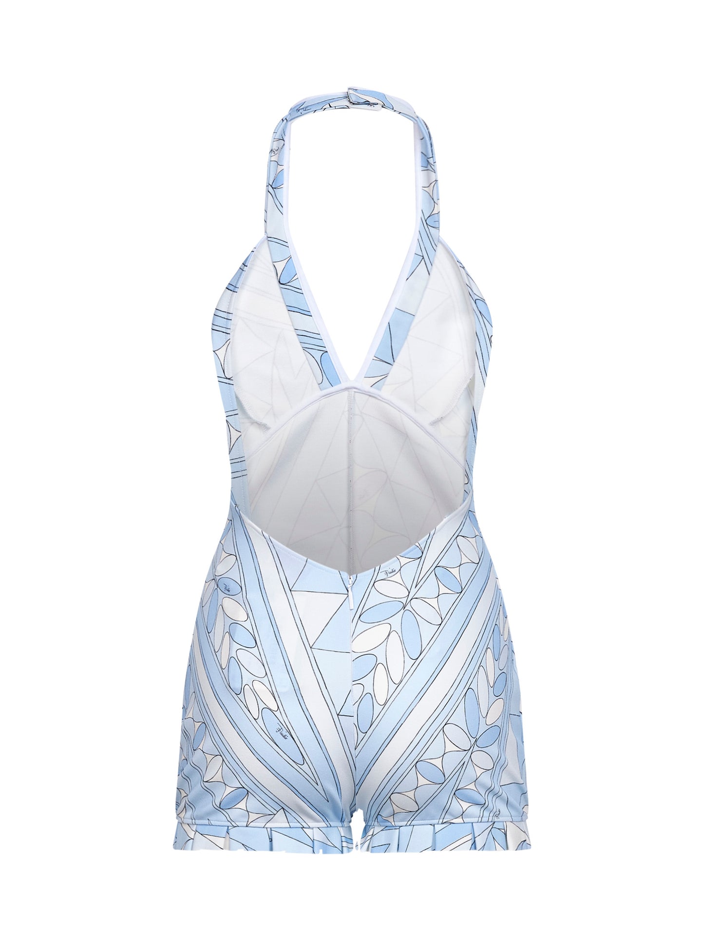 Tutina in jersey compatto stretch stampa Manuba blu pallido