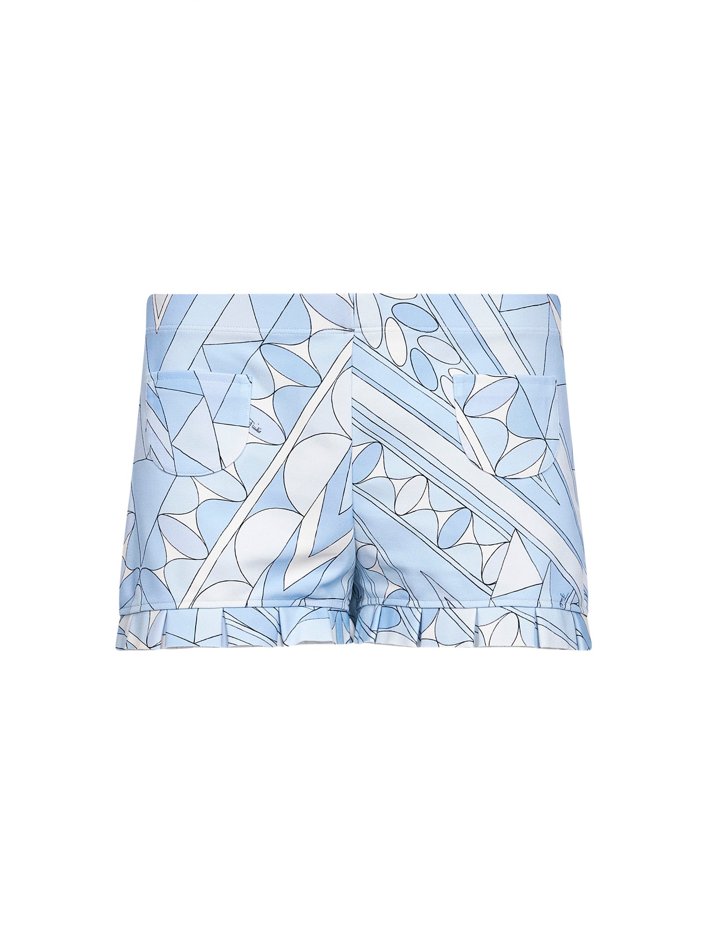 Pale blue Manuba-print stretch compact jersey shorts
