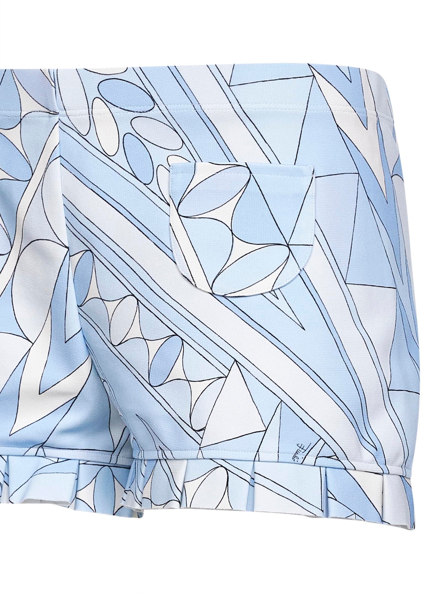 Pale blue Manuba-print stretch compact jersey shorts