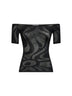 Black Marmo jacquard net top