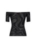 Black Marmo jacquard net top