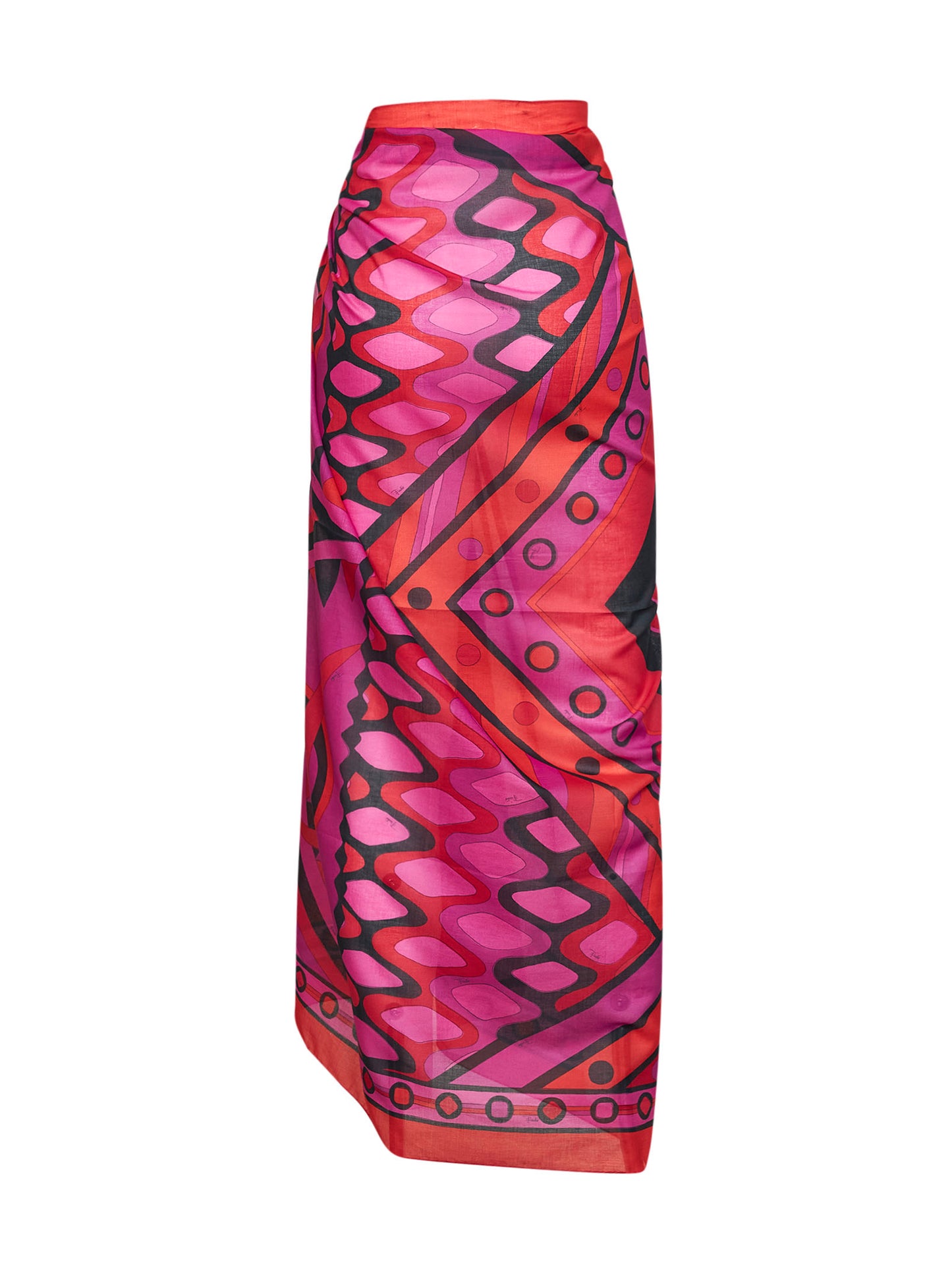 Fuchsia and black Vivara-print cotton sarong