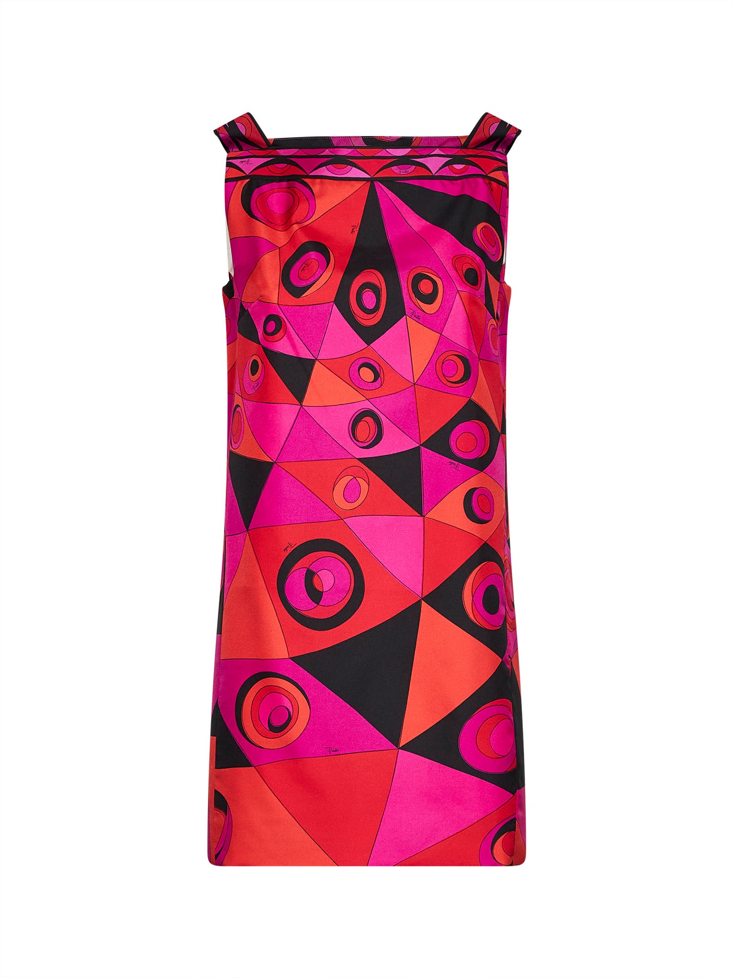 Fuchsia and black Occhi-print silk twill mini dress