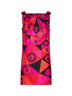 Fuchsia and black Occhi-print silk twill mini dress