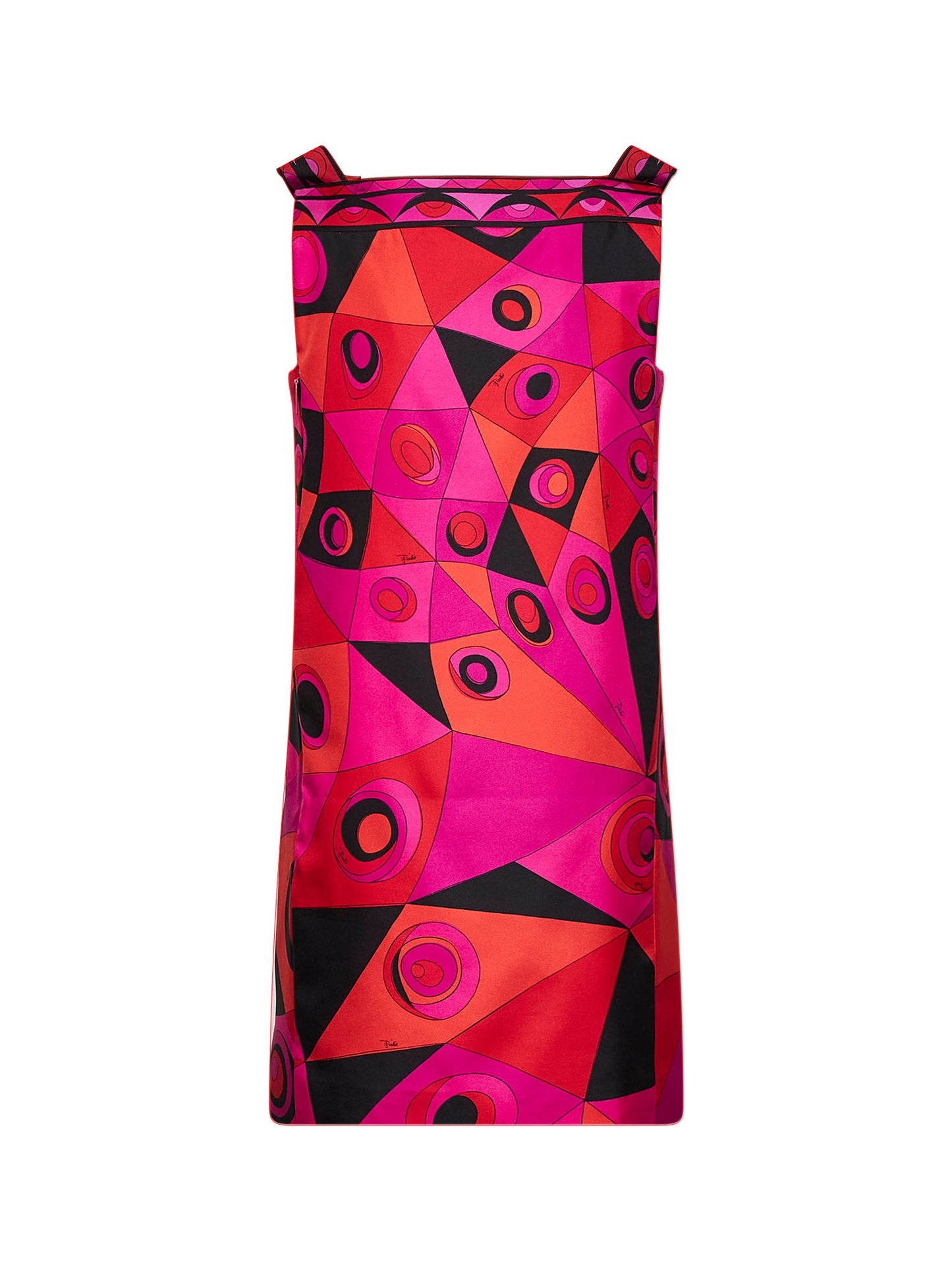 Fuchsia and black Occhi-print silk twill mini dress