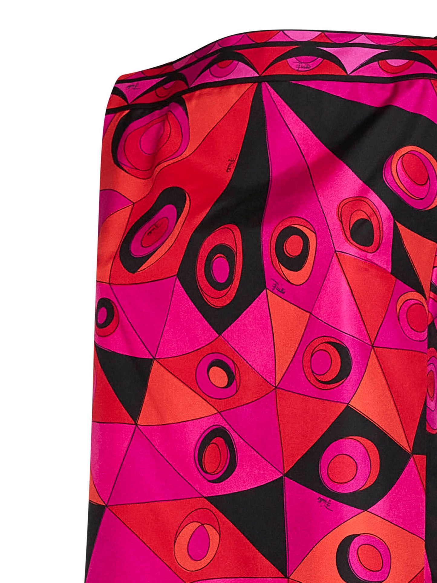 Fuchsia and black Occhi-print silk twill mini dress