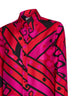 Camicia in twill di seta stampa Vivara fucsia e nero