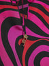 Caftano corto in twill di seta stampa Marmo fucsia e nero