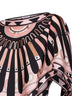 Top caftano in twill di seta stampa Soleil nude
