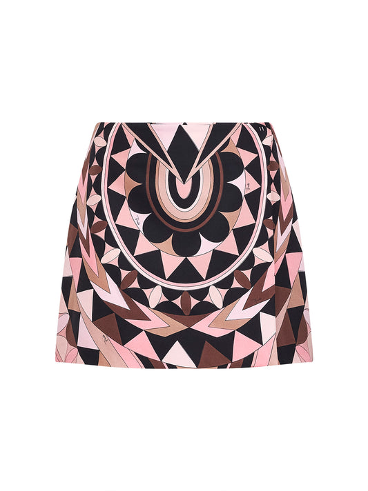 Nude Manuba-print silk twill wrap miniskirt