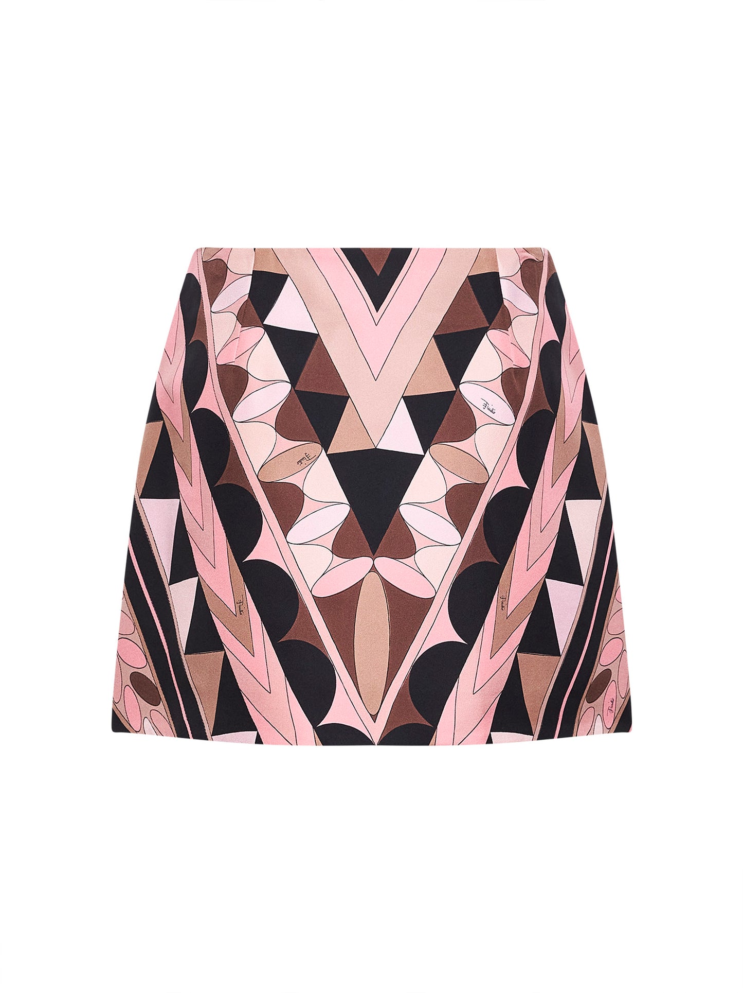 Minigonna a portafoglio in twill di seta stampa Manuba nude