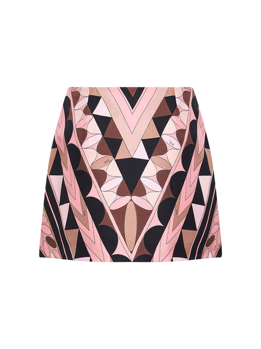 Nude Manuba-print silk twill wrap miniskirt