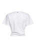 White cotton cropped T-shirt with piercing