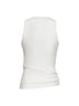 White ribbed stretch cotton tank top with piercing