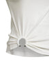 White ribbed stretch cotton tank top with piercing
