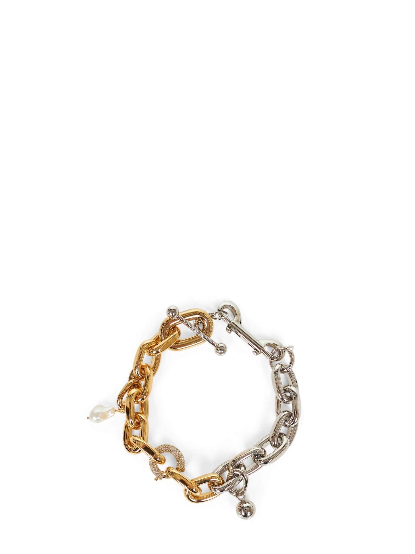 Silver and gold two-tone XL Link necklace with Punk details