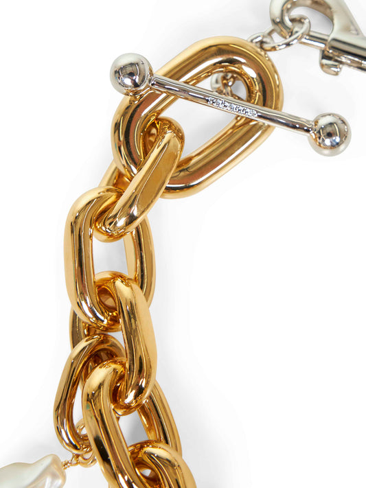 Silver and gold two-tone XL Link necklace with Punk details