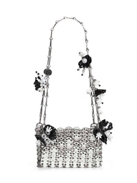 Borsa a spalla 1969 Nano argento e bianco