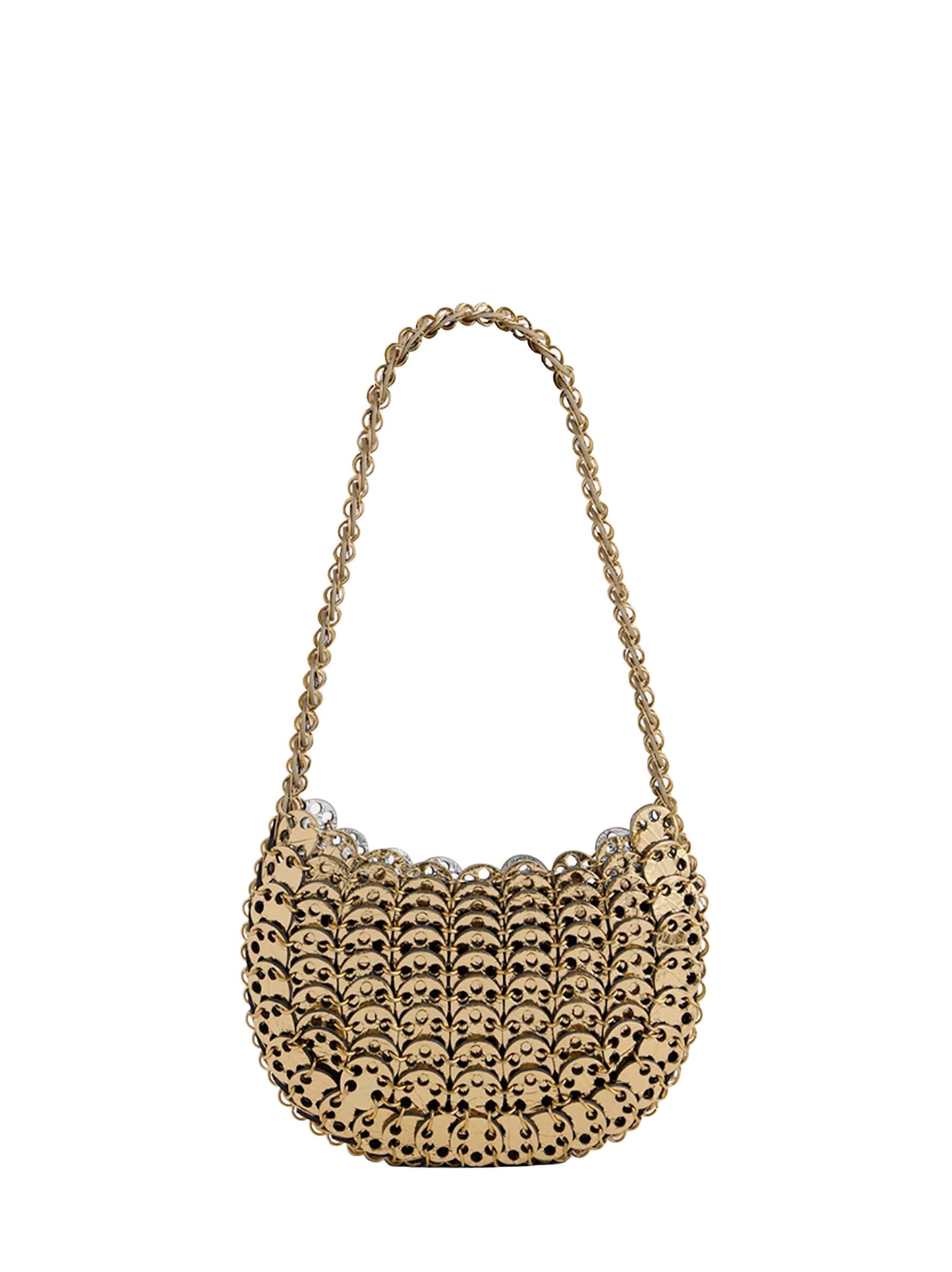 Borsa a spalla reversibile Moon Flip Bag oro e argento