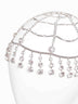 Silver brass and crystals hair cap