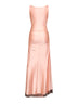 Pink viscose jersey and mesh long dress