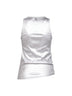 Silver foil ribbed jersey tank top with piercing
