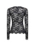 Black lace and viscose jersey top