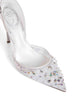 White crystal-embellished Cinderella 105 slingback pumps